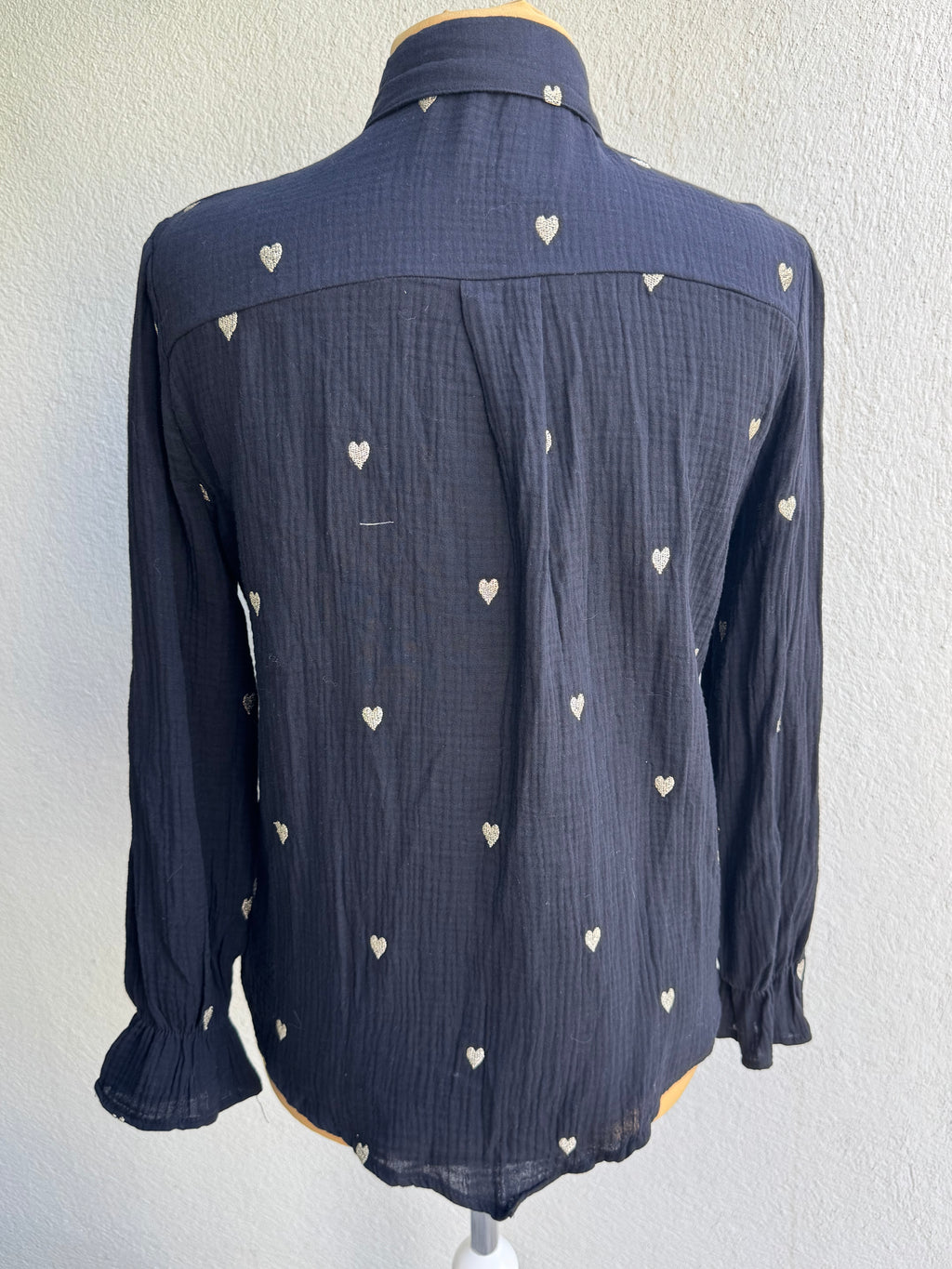 Chemise cœur gaz de coton