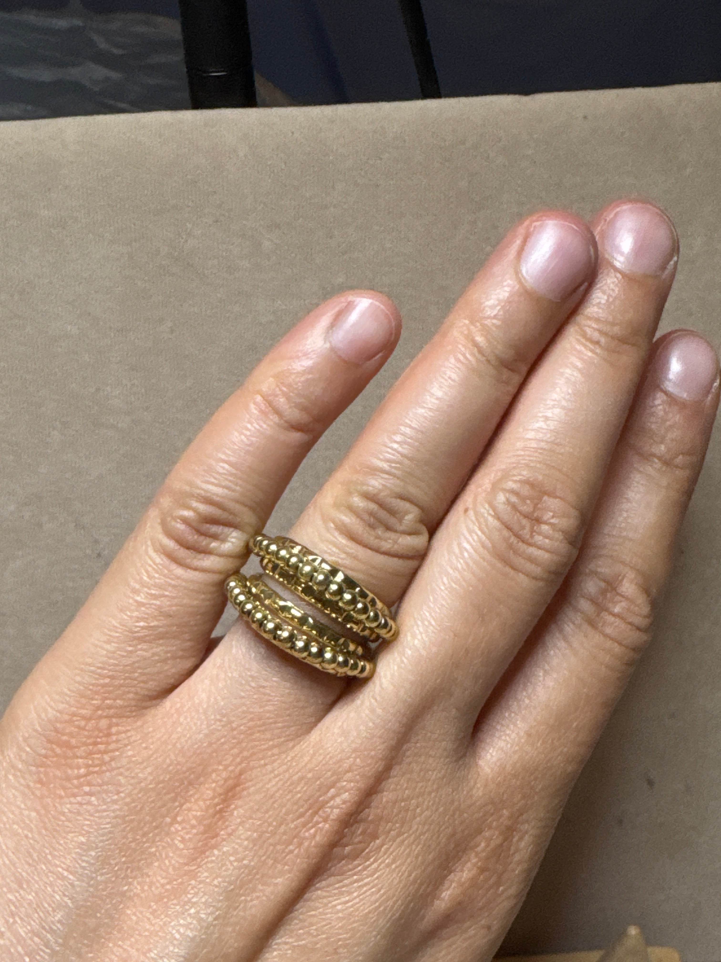Bague perle en acier inoxydable