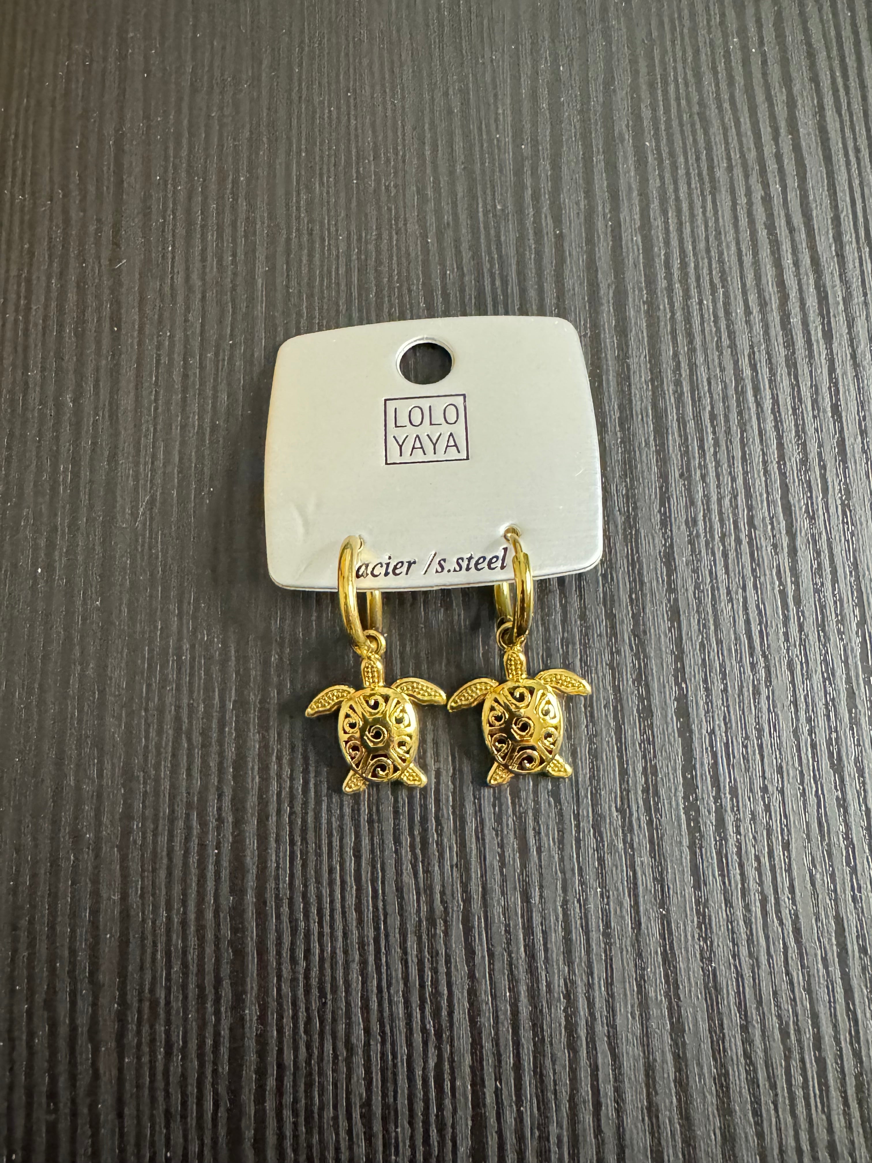 Boucle d’oreille somini tortue