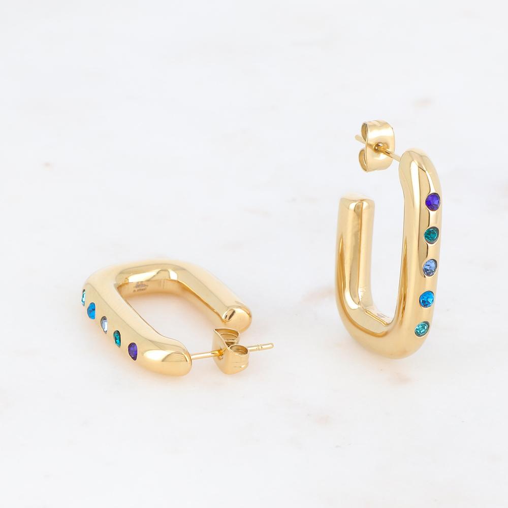 Créoles Inna  bohm- rectangles avec zirconiums