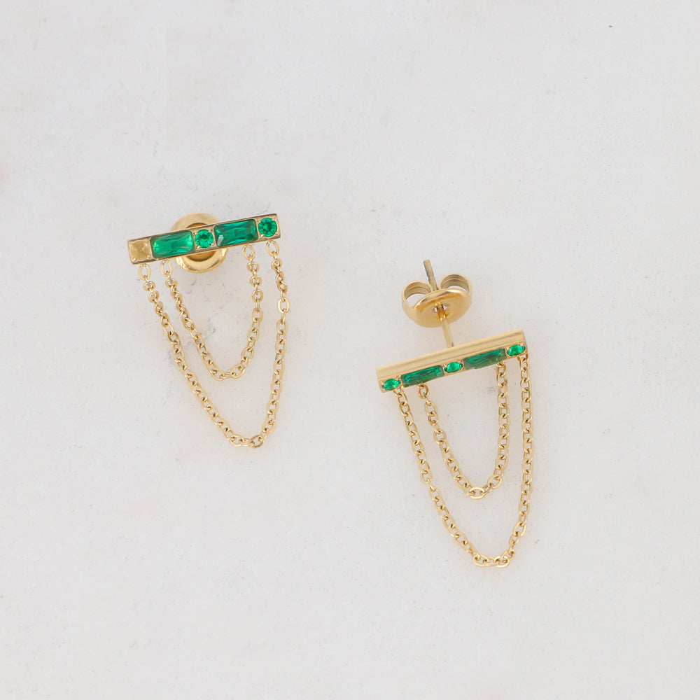 Boucles Bohm  puces Honoré - barre, chaînes et oxydes de zirconium