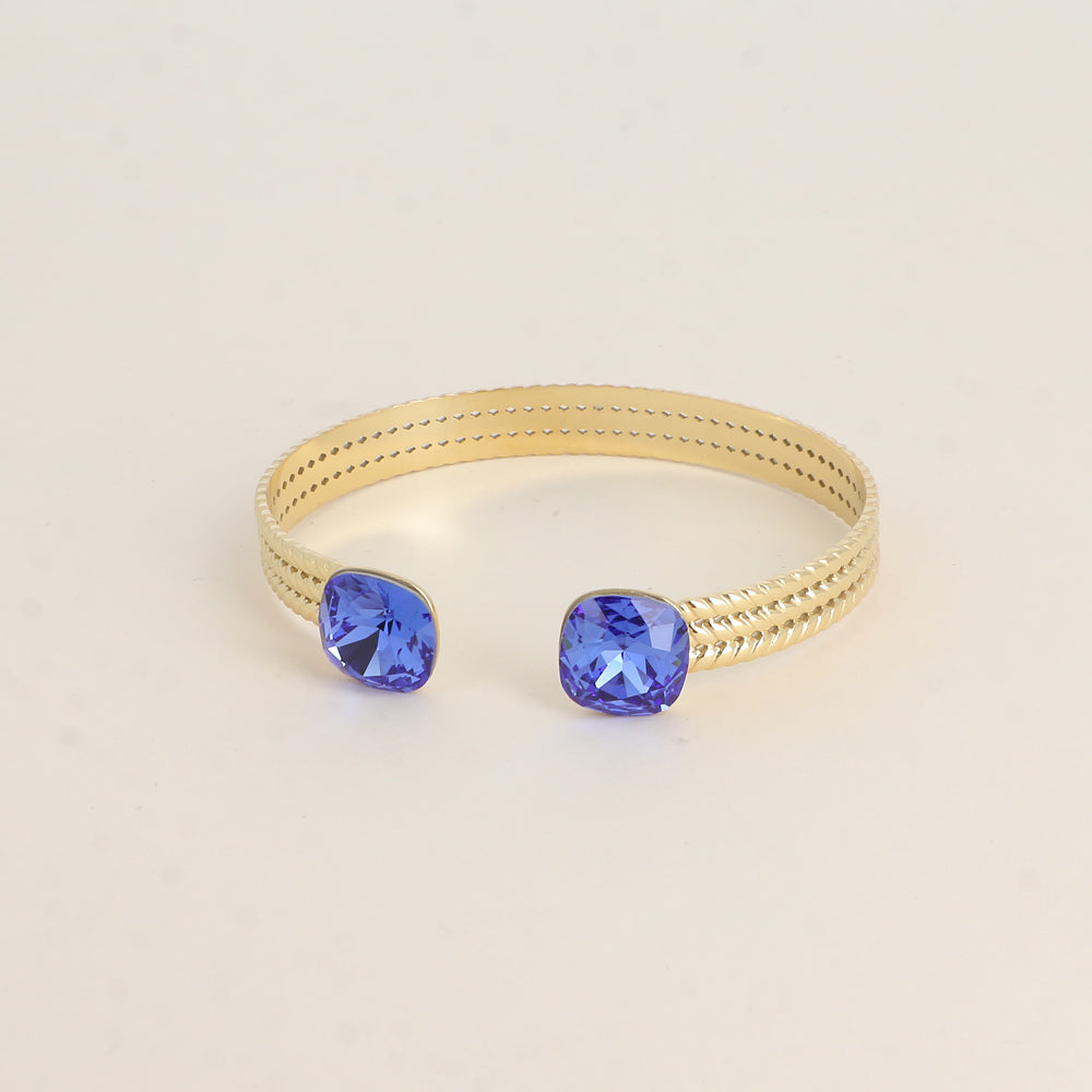 Jonc Phoebe - orné de cristaux de Swarovski® - monture dorée et rhodium