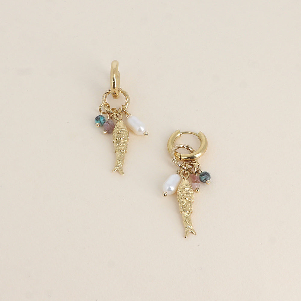 Créoles  BOHM- poisson, pierres naturelles