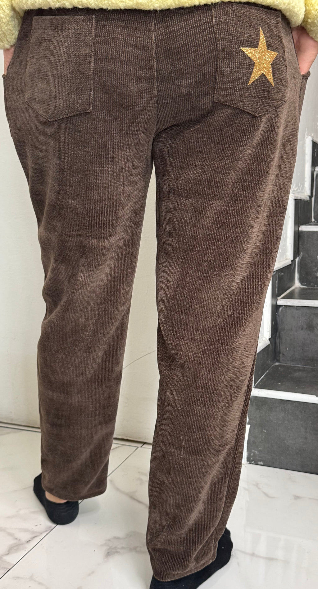 Pantalon velours étoile
