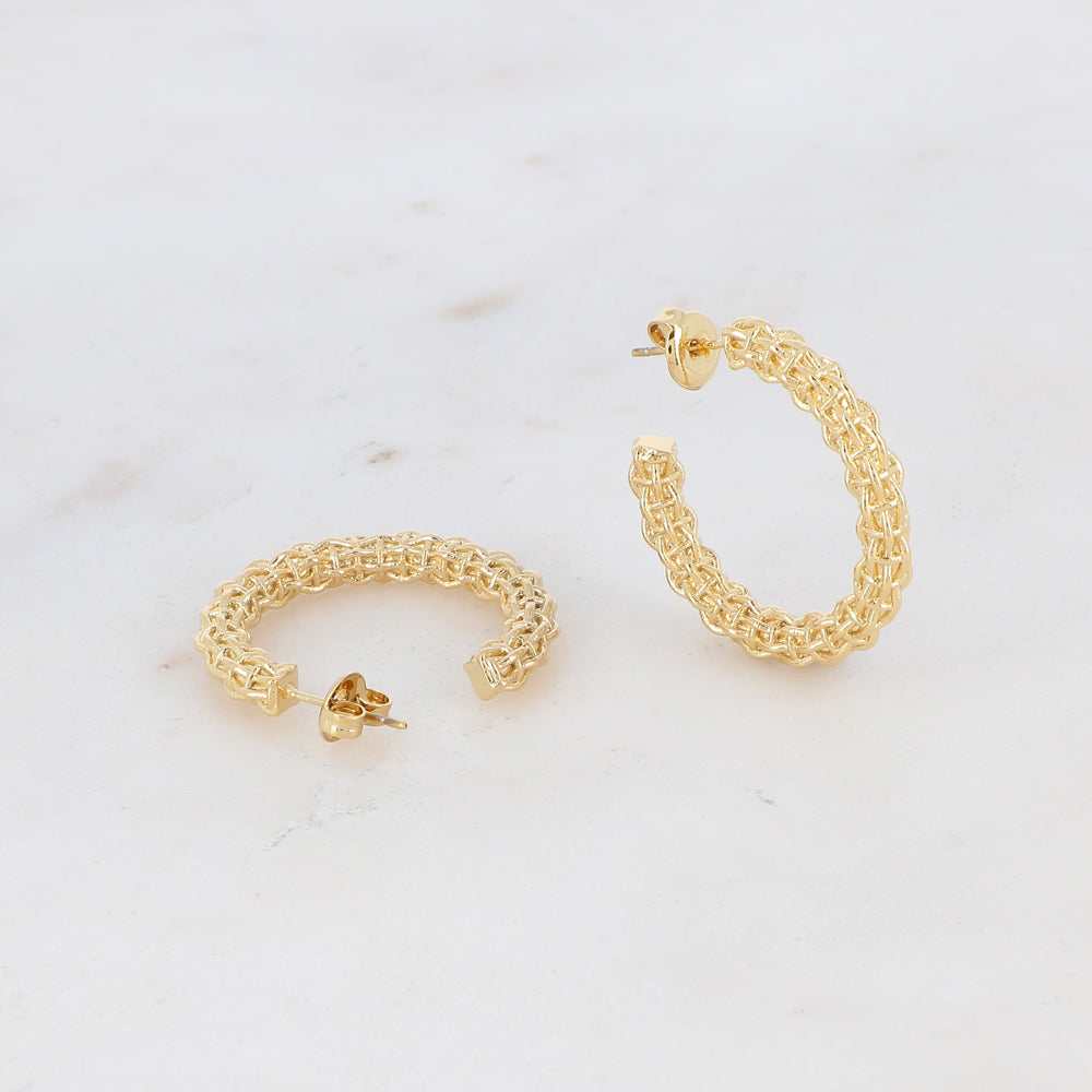 Créoles BOHM en maille tissée 3 cm