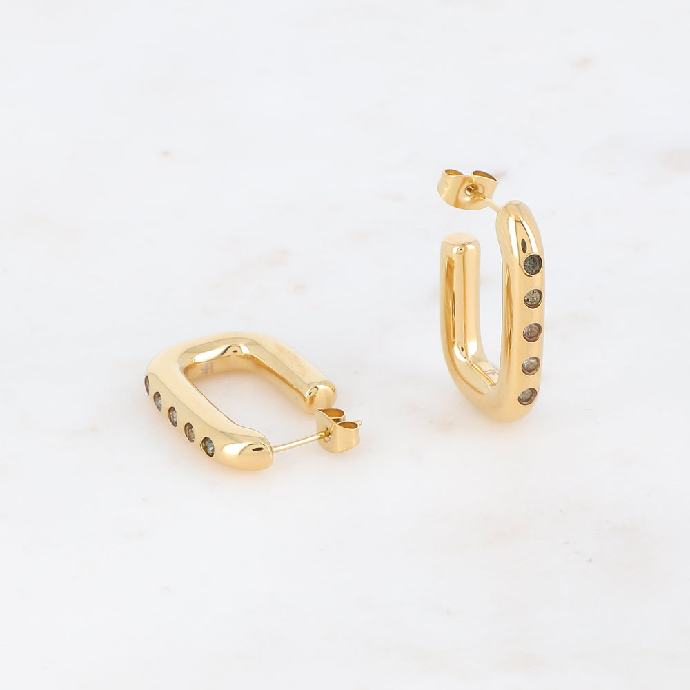 Créoles Inna  bohm- rectangles avec zirconiums