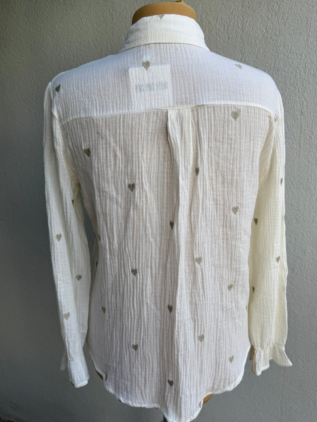 Chemise cœur gaz de coton