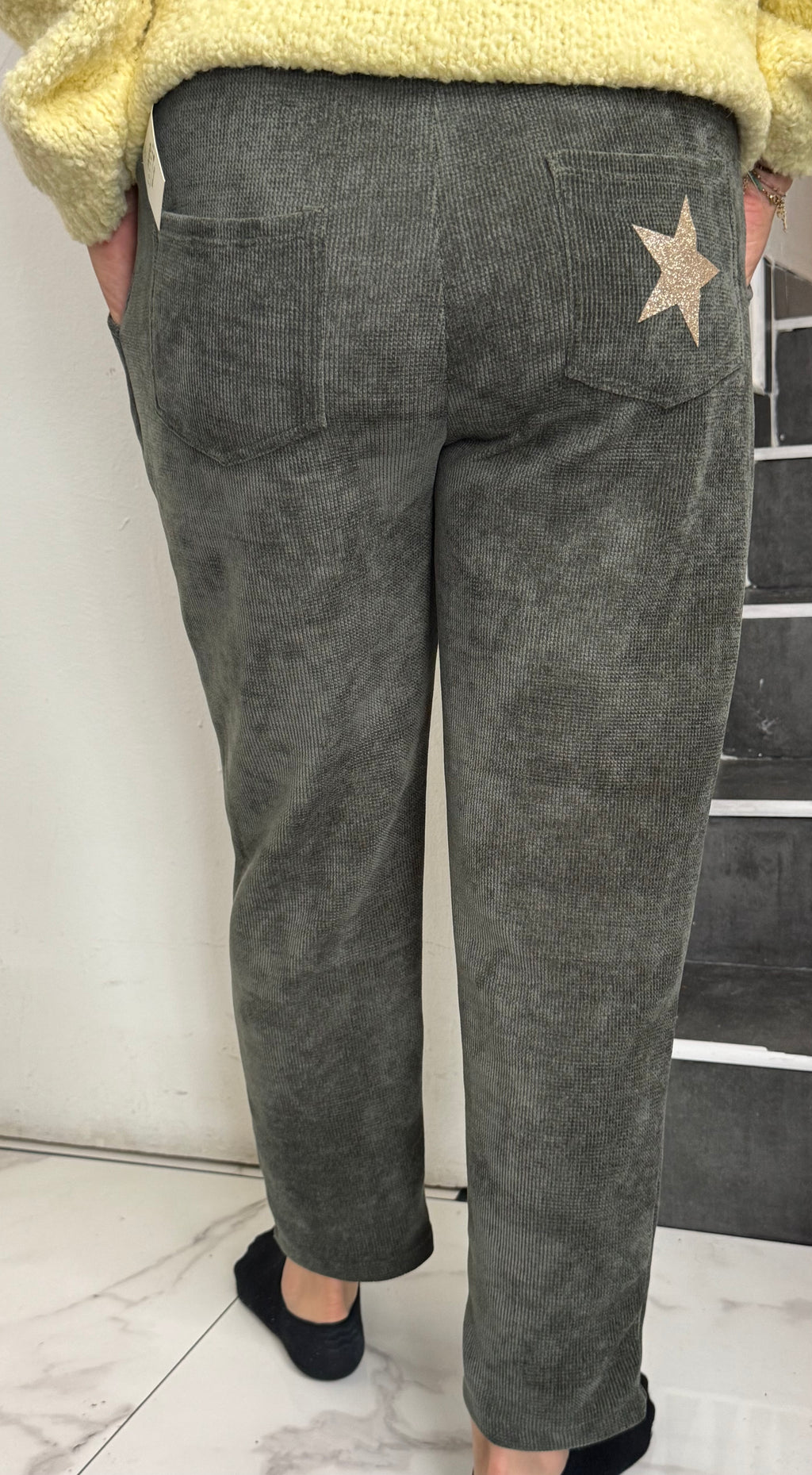 Pantalon velours étoile