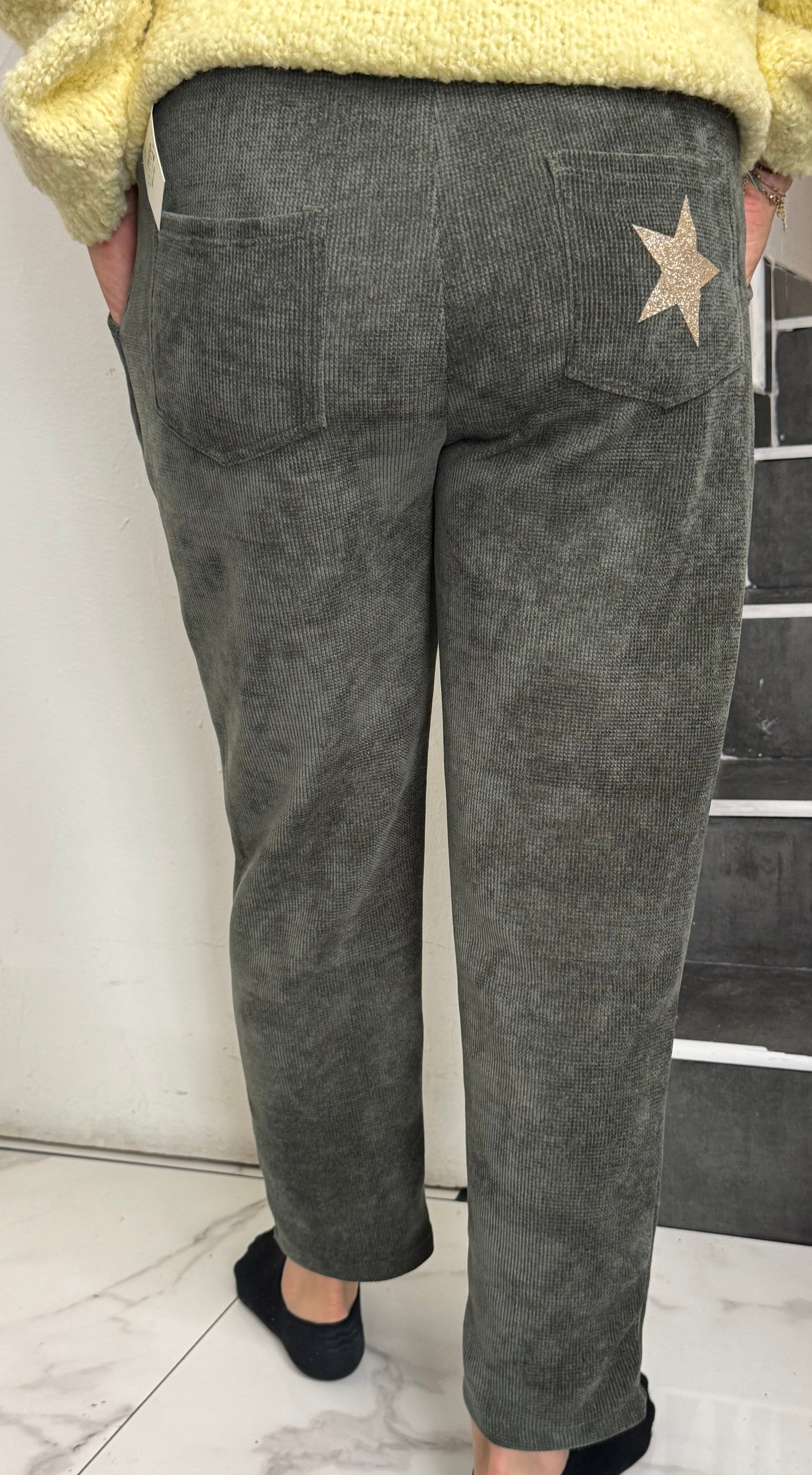 Pantalon velours étoile