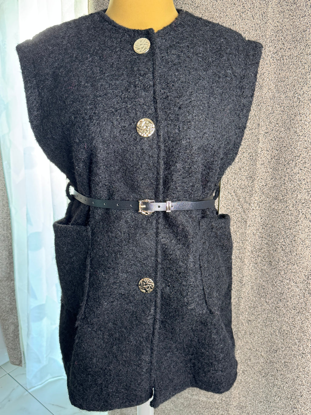 Veste sans manche avec ceinture