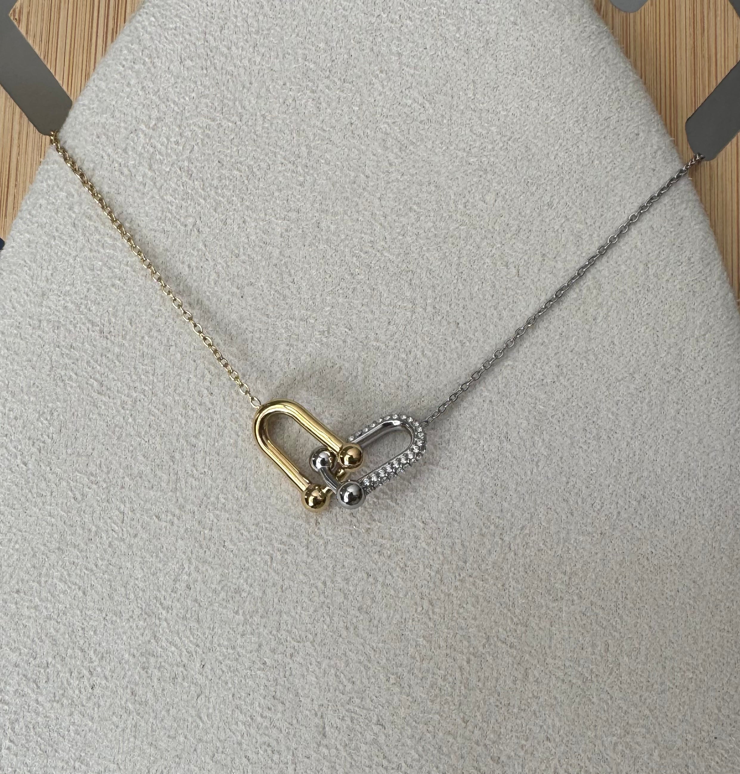 Collier bi color flavia acier inoxydable