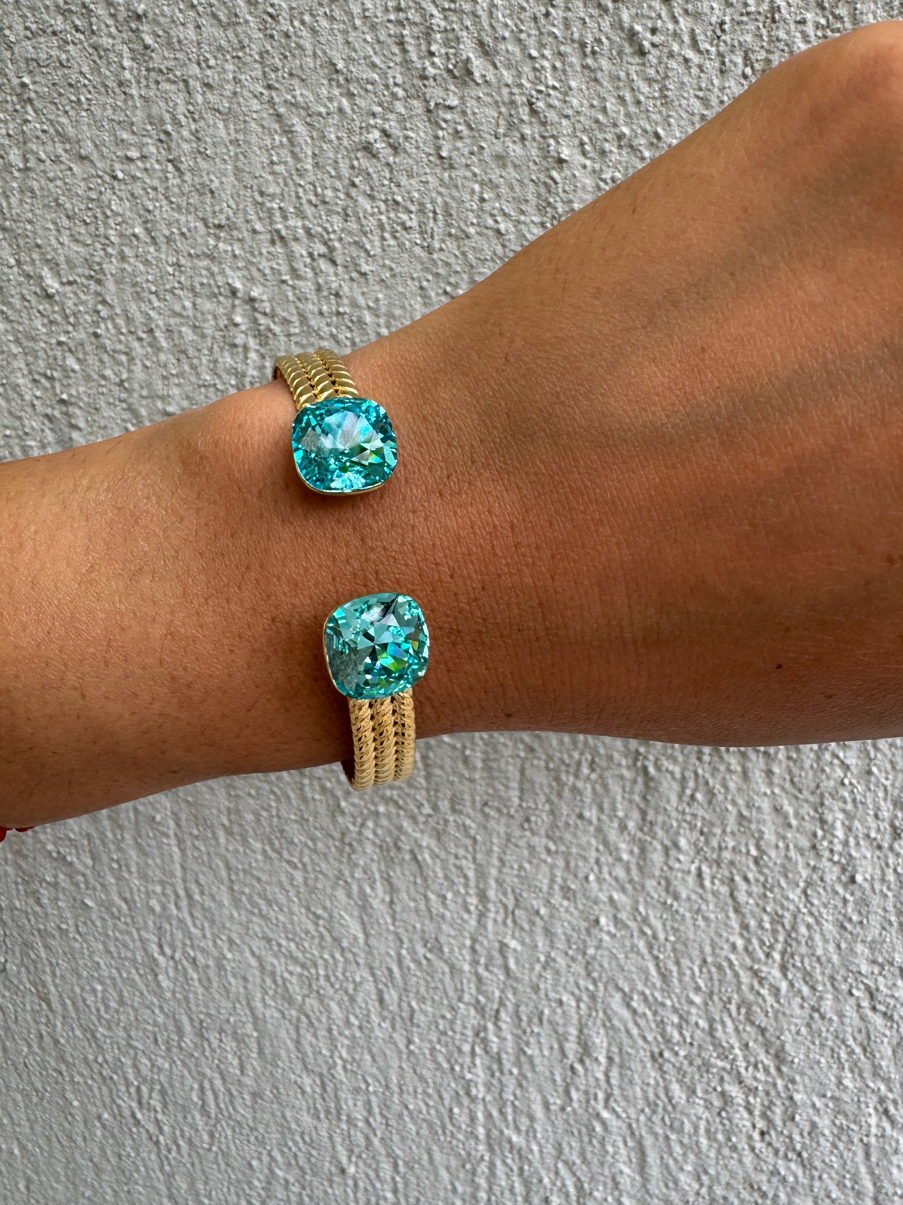 Jonc Phoebe - orné de cristaux de Swarovski® - monture dorée et rhodium