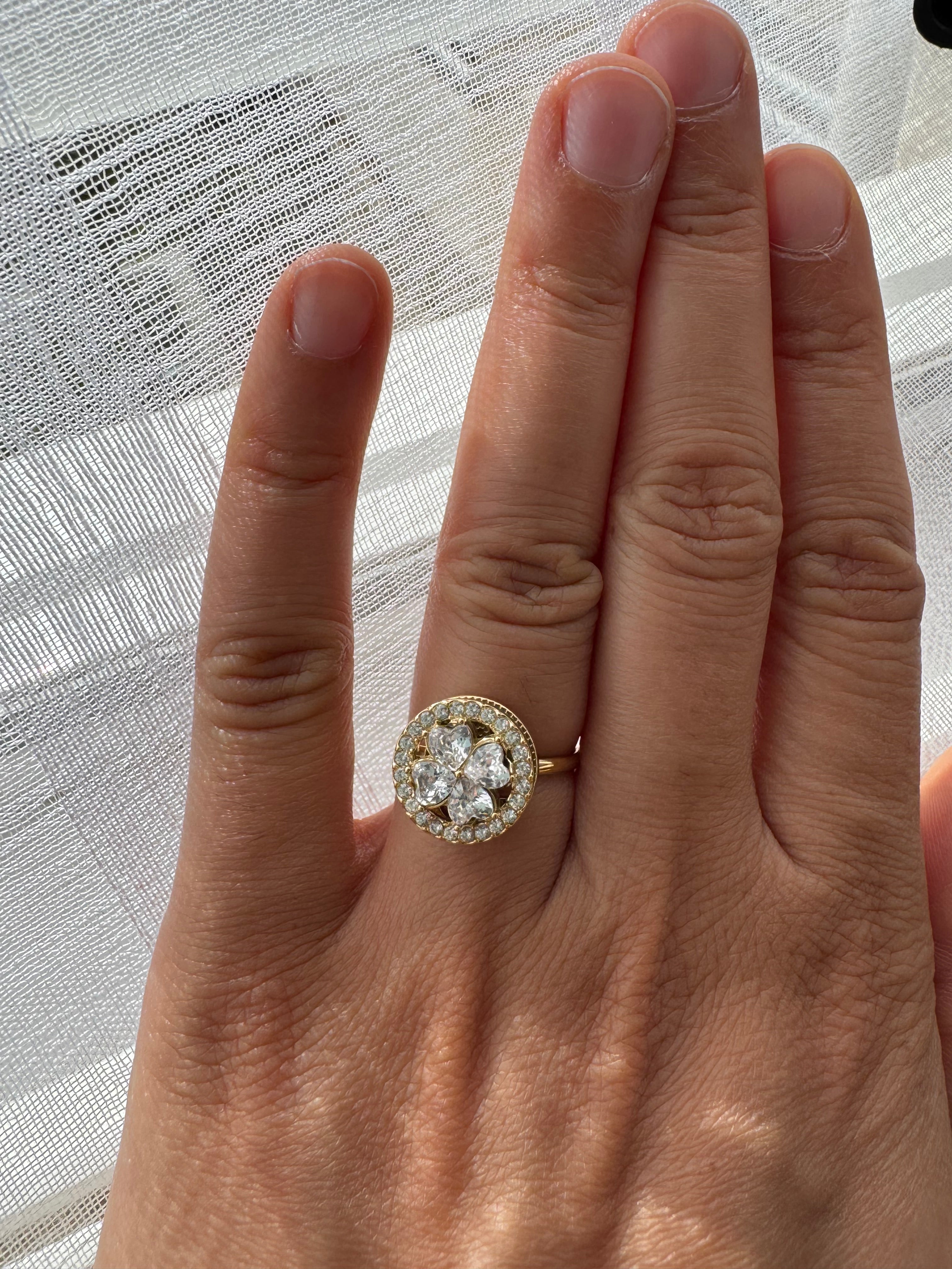 bague Samantha anti-stress rond + trèfle