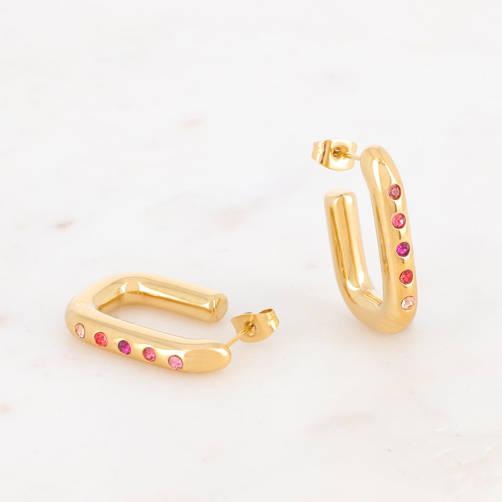 Créoles Inna  bohm- rectangles avec zirconiums